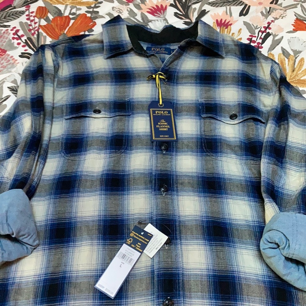 NWT: Iconic flannel shirt by polo